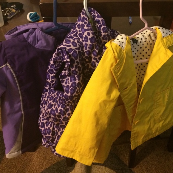 Jacket, vest and a rain coat