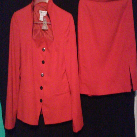 Red two piece suit