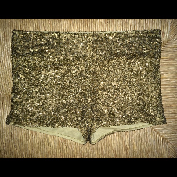 Gold sparkly shorts from Althea