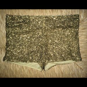 Gold sparkly shorts from Althea