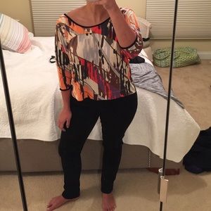 Anthropologie multi colored 3/4 sleeve shirt M