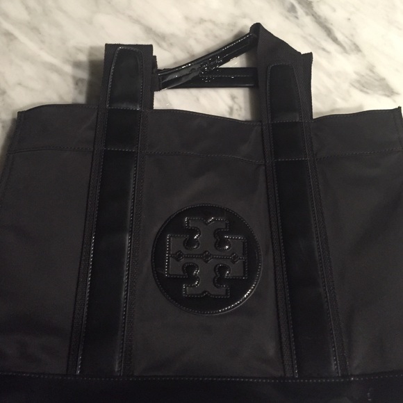 Authentic Tory Burch, nylon leather Reva tote.