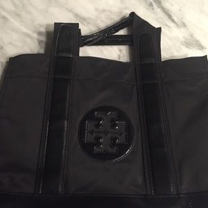 Authentic Tory Burch, nylon leather Reva tote.