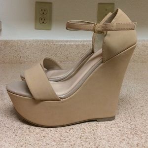 Beige wedges