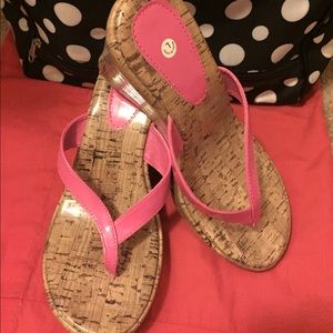 Pink Sandals with Wedge Heel