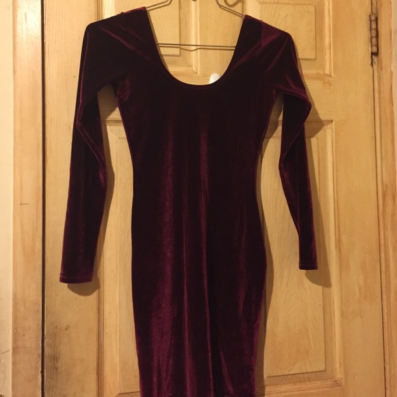 Velvet long sleeve mini dress