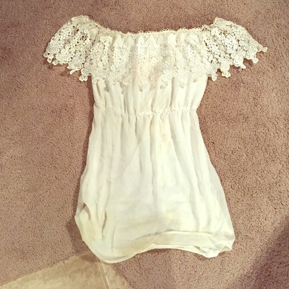 Crochet off the shoulder dress