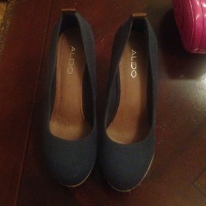 Navy blue 4 1/2 Aldo wedges