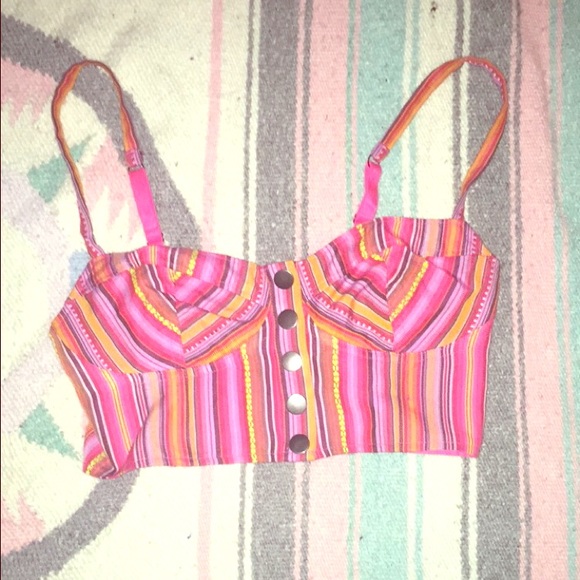 Colorful bohemian crop top