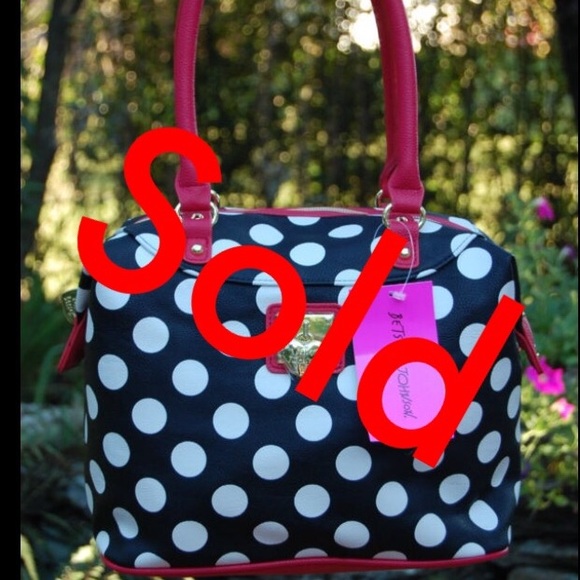 👜👝👛Betsey Johnson Marshmellow Polka Dot Satchel