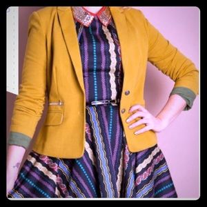 Modcloth All you Can Mustard Blazer Sz Medium