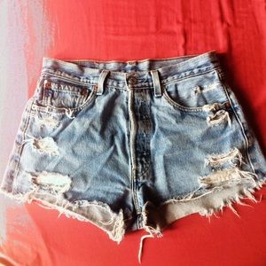distressed Levi shorts