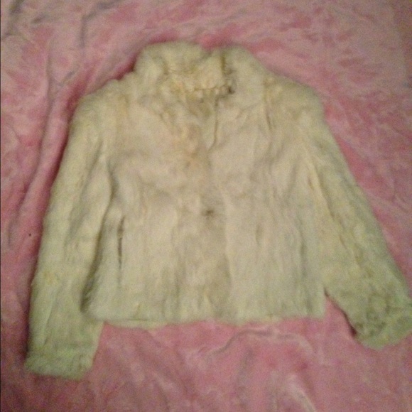 Vintage white rabbit fur jacket - Picture 1 of 2