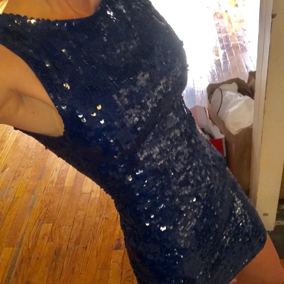 Alice and Oliva sequined blue dress - Picture 4 of 4