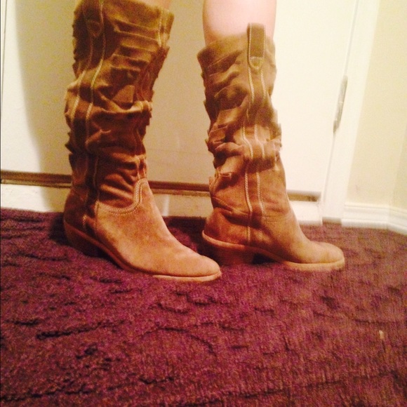 Tan suede boots