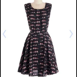 black and red bird dress