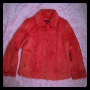 Vintage salmon rabbit fur coat