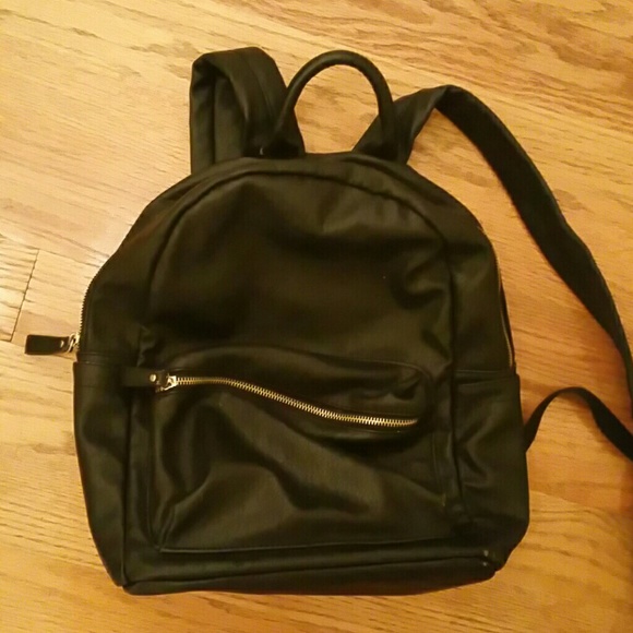 Faux leather bookbag