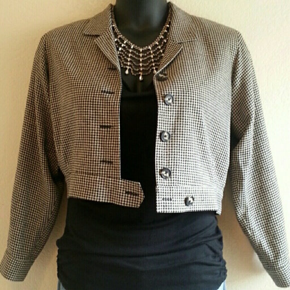 ??HOST PICK 10/29/15! 100% Silk Houndstooth Jacket - Picture 2 of 4
