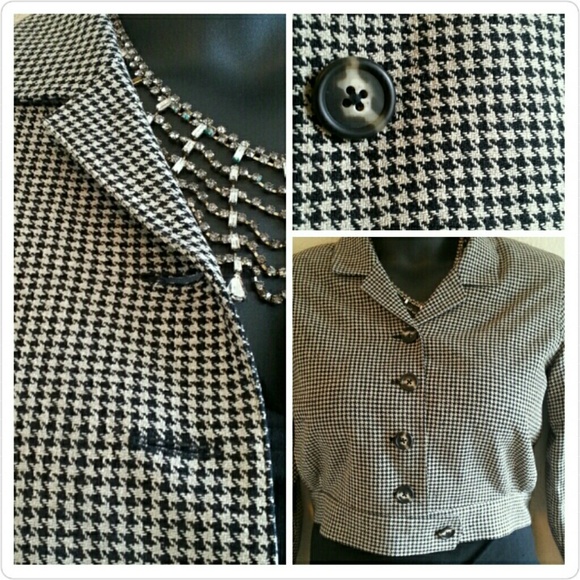 ??HOST PICK 10/29/15! 100% Silk Houndstooth Jacket - Picture 3 of 4
