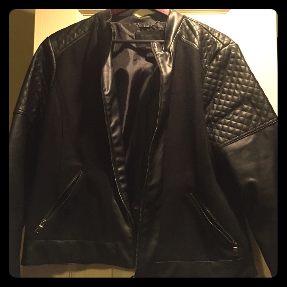 Black faux leather jacket