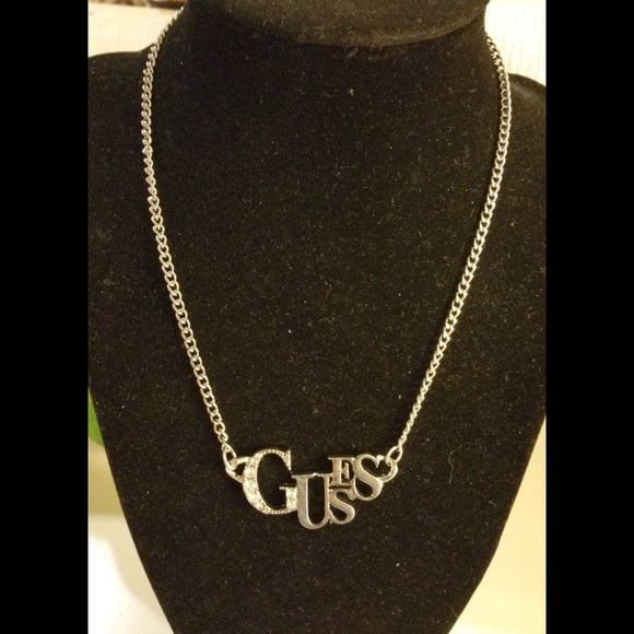 Guess Brand Silver And Crystal Necklace - Picture 2 of 2