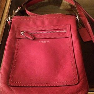 Dark pink authentic coach crossbody bag