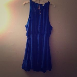Dark blue open back dress