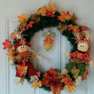 Fall scarecrow wreath