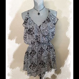 Black & White Ruffled Camisole Top