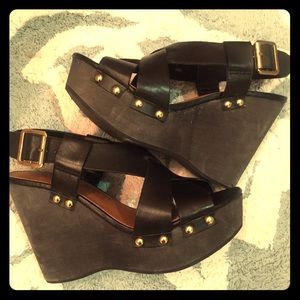 Black Wedge Sandal