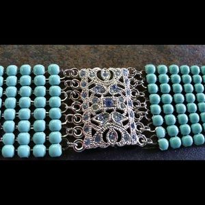 Vintage! Estate Find Blue Rhinestone Choker!