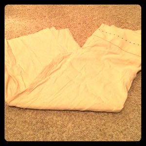 Tan linen Capri pants