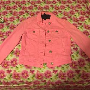 neon pink jean jacket
