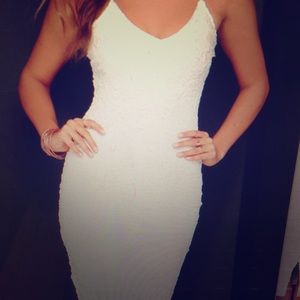 White lace middy dress
