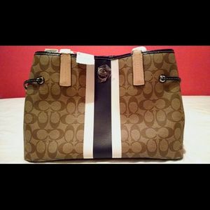 Coach Stripped Tote NWT