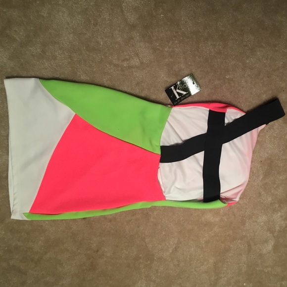 One-Strap 'Color Block' dress - Picture 2 of 3