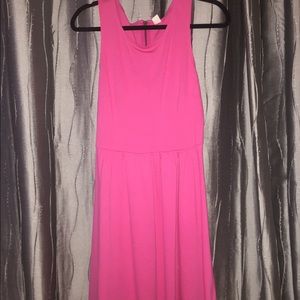 Hot pink statement dress