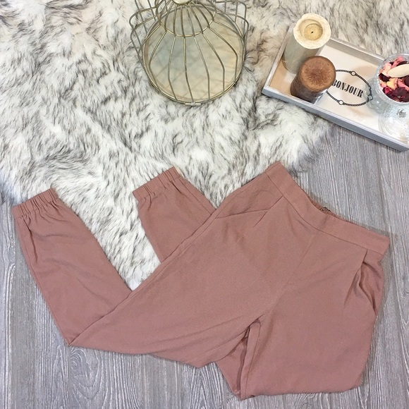 DesertRoseCouture.com Pants - NWT Blush Pink Elastic Waist Jogger Pants