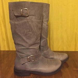 A.n.a Gray Leather Boots Size 9