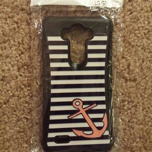 LG G3 Striped/Anchor Heavy Duty Rubberized Cas