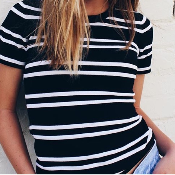 Black and white striped Brandy Melville