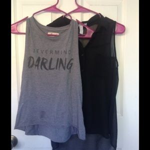 Muscle Tee and Black Collared Shirt