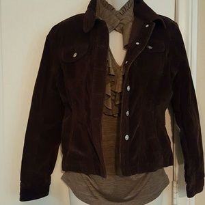 Brown jacket.