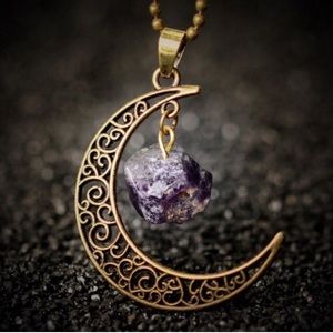 Amethyst moon necklace