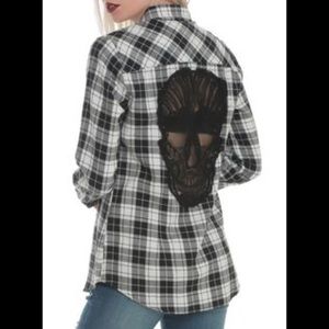 skull back flannel