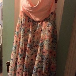 Strapless high low dress