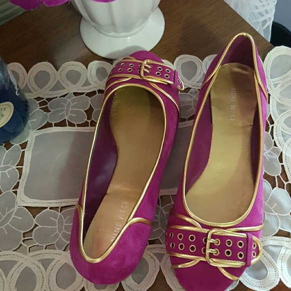 Shoes nine West purple and gold