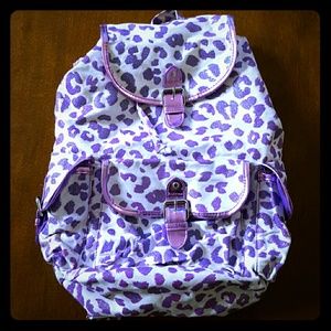 Purple glitter cheetah backpack