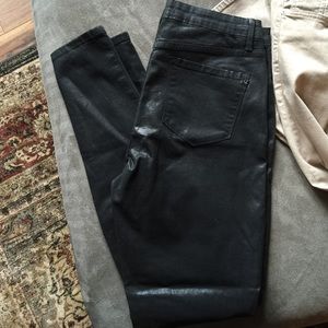 Rachel Roy shiny black skinny jean